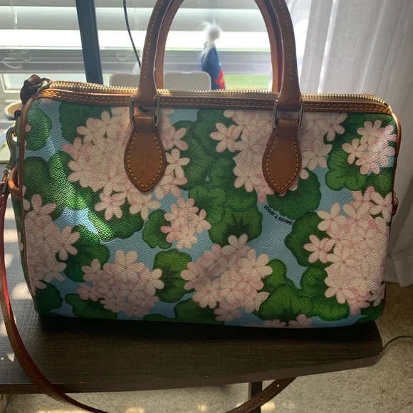 Dooney & Bourke Blue and Green Satchel Bag - Picture 2 of 11